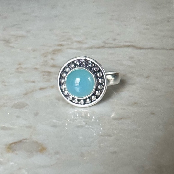 NWOT Sundance Tranquil Cirque Ring Blue Chalcedony Sterling Silver